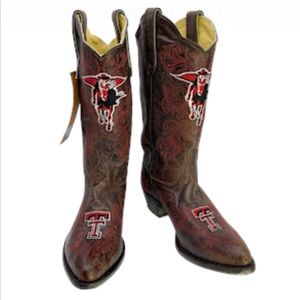 GAMEDAY BOOTS Texas Tech University Raiders NEW Size 10.5 Cowboy Boots Brown